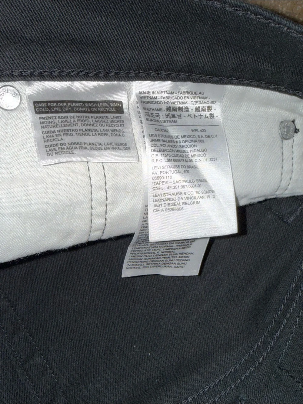 Levi's Black Straight Leg Jeans